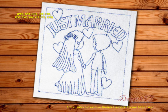 Review: Couple Just Got Married Redwork for Wedding Projects