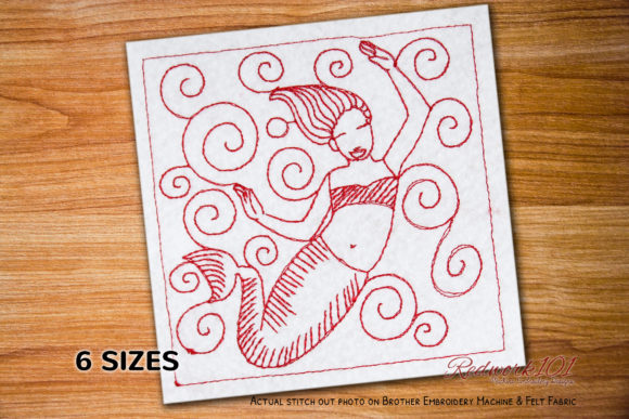 Review: Dancing Mermaid Pattern Redwork for Craft Fairs