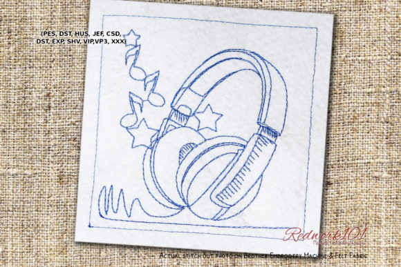 Review: Enjoy Music with Headphones Redwork Design