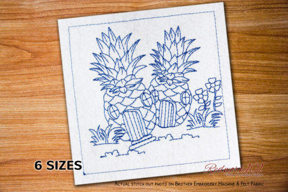 Review: Pineapple House in Garden Redwork for Sweatshirts