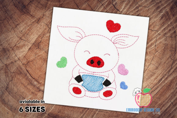 Reviewing the Cute Cheerful Baby Pig Sketch Design